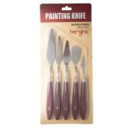 Set de Espátulas para Pintura Bergino x 5 Piezas - Acero Inoxidable y Mango Ergonómico