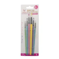 Pincel Valu Redondo Color Pastel – Pack de 6 unidades