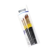 Pincel amarillo x5 piezas redondo