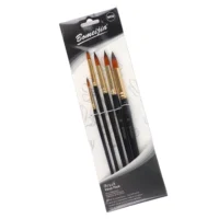 Pincel Mango Negro Redondo - Pack de 5 unidades