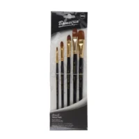 Pincel Mango Negro Lengua de Gato - Pack de 5 unidades