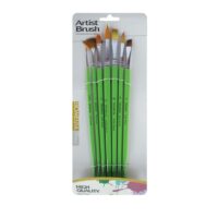 Pincel verde neón mixto – Pack de 7 unidades
