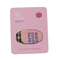 Acuarelas en Pastilla - Estuche de Lata rosado (36 Colores)