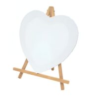 Lienzo Corazón 30 cm con Caballete de Madera