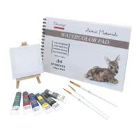 Set Artístico de Acuarelas Profesional - Block A4 + Mini Caballete