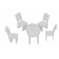 Mesa con 4 sillas 5 pcs escala 1:75 - Bolsa 25 und