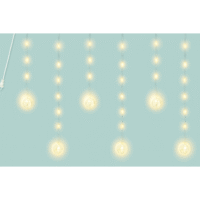 Luces led cascada con 8 bolas de alambre – ámbar