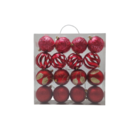 Bolas Navideñas Rojo - Set x 16 piezas (8 cm)
