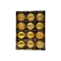 Bolas Navideñas Dorado - Set x 12 piezas (8 cm)