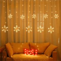 Luces LED Cascada Copos de Nieve 3x1 m - Ámbar