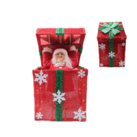 Caja de Regalo Mamá Noela Rojo c/Luz, Música y Movimiento 90 cm