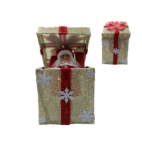 Caja de Regalo Mamá Noela Dorado c/Luz, Música y Movimiento 25x25