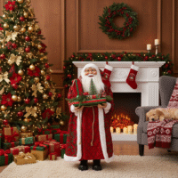 Muñeco Papá Noel Rojo y Verde c/Cascabel 90 cm