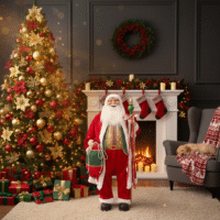 Muñeco Papá Noel Rojo 120 cm