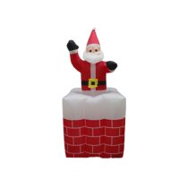Inflable navideño animado papa noel con movimiento en chimenea 1.60 mt