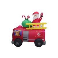 Inflable navideño papa noel en camión de bomberos 2.10 mt