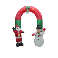 Inflable Arco Navideño «Feliz Navidad» con Santa Claus y muñeco de nieve 2.40 mt