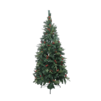 Árbol de Navidad Hojas Mixtas c/ Piñas y Frutos Rojos 2.10 m