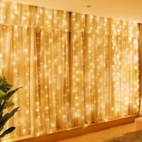Cortina de luces led 10 tiras – Ambar
