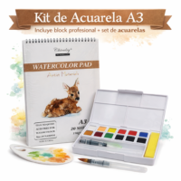 Kit Artístico "Master Acuarela": Block A3 Chivalry + Set Superior 12 Colores