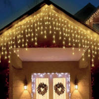 Luz cascada led cable transparente -  Ambar
