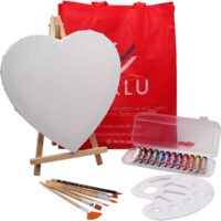 Kit Conexión Creativa: Set de Pintura en Pareja con Lienzo Corazón