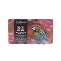 Lápices de Colores Acuarelables Profesionales + Pincel en Estuche Metálico -Set de 12 piezas