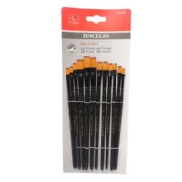 Pinceles Plano VALU Set x12 - Cerdas Sintéticas Premium