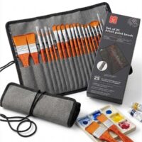 Set de 24 Pinceles Profesionales para Artistas con Estuche Organizador de Tela