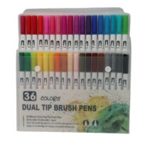 Plumones Doble Punta Pincel y Fina - Set de 36 Colores Acuarelables