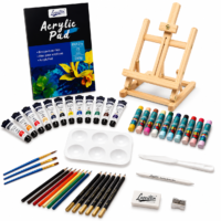 Set de Pintura Acrílica Profesional Loseiltin con Bloc y caballete – 52 piezas