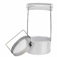Lavapinceles de Acero Inoxidable con Soporte de Resorte y Rejilla de Limpieza