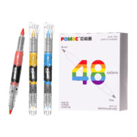 Plumones Acrílicos Doble Punta POMAC – Set x 48 Colores