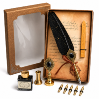 Set de Pluma Vintage dorado 10 Piezas