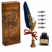 Set de Pluma Vintage Dorado 8 Piezas