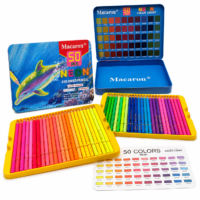 Set de Lápices de Colores Neón Macaron 50 Piezas en Estuche Metálico