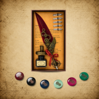 Set de Pluma Vintage Cobre 8 Piezas