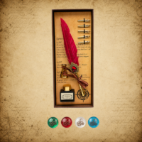 Set de Pluma Vintage dorado 8 Piezas
