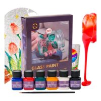 Set de Pintura para Vidrio Xin Bowen – 6 Colores x 30 ml + Pincel
