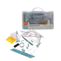 Kit de Geometría y Dibujo Técnico Profesional (20 Piezas con Maletín – Mini Fish)