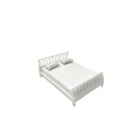 Cama Doble en Miniatura Escala 1:25 para Maquetas